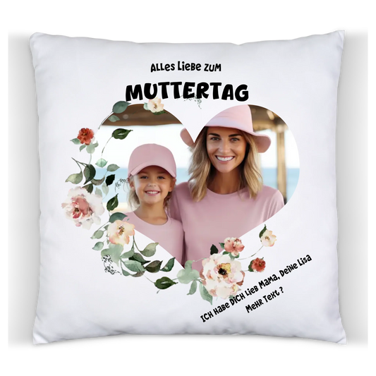Personalisiertes Muttertagsgeschenk Fotokissen mit eigenem Bild | Auch als Vatertagsgeschenk geeignet