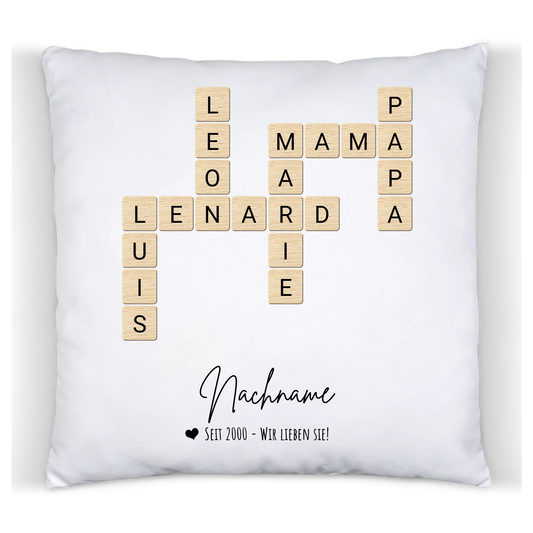 Personalisierte Weihnachtsgeschenk Scrabble Druck Design Geschenke, Familienbild mit Familiennamen, Geburtstagsgeschenk Kreuzworträtsel Design