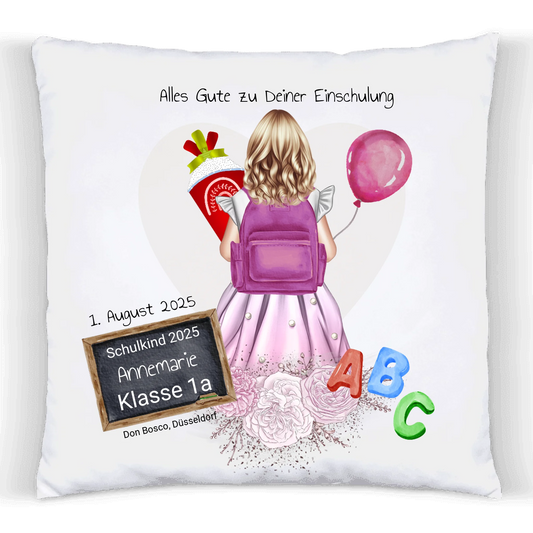Schulkind 2025 - Einsschulungsgeschenk personalisiertes Kissen