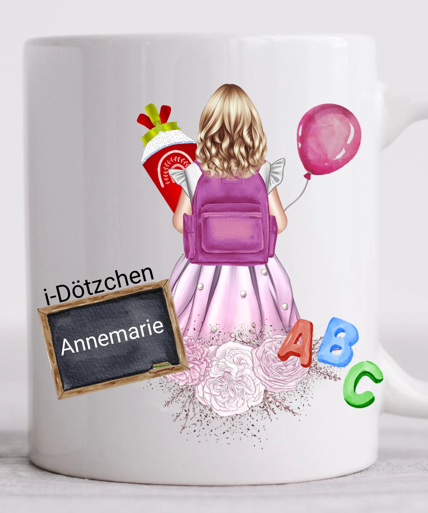 Personalisierte Tasse-Schulkind 2025-Personalisiertes Geschenk zur Einschulung Tasse für Mädchen - Einschulungsgeschenk | Kindertasse