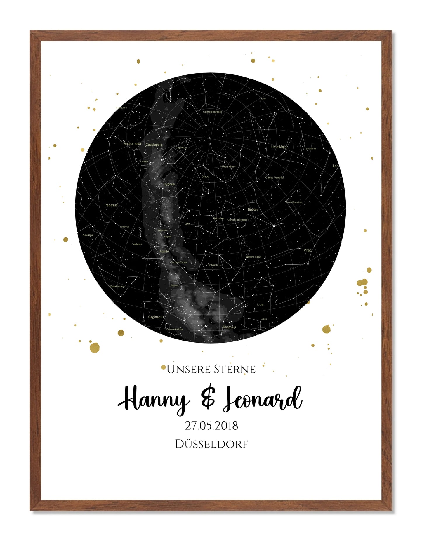 Hochzeitsgeschenk | Personalisierte Sternkarte | Sternenbild Poster | Sternkarte Geschenk zur Hochzeit, zur Geburt, zur Taufe | Geschenk Brautpaar