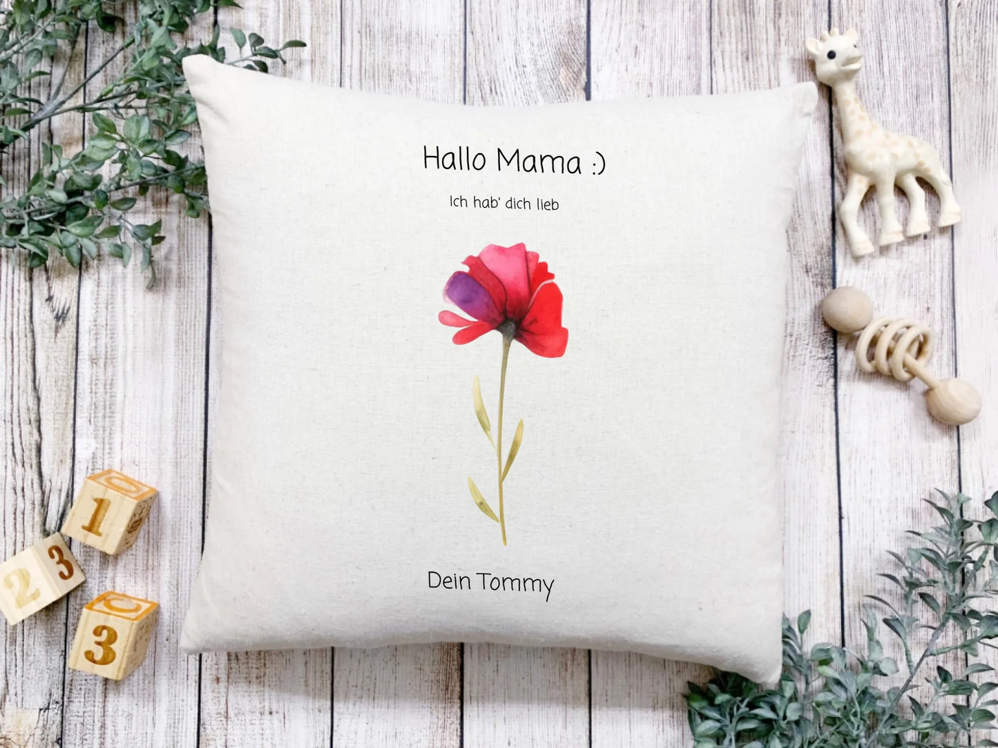 Personalisiertes Blumenkissen - Geschenk Oma / Geschenk Opa von Enkelkindern