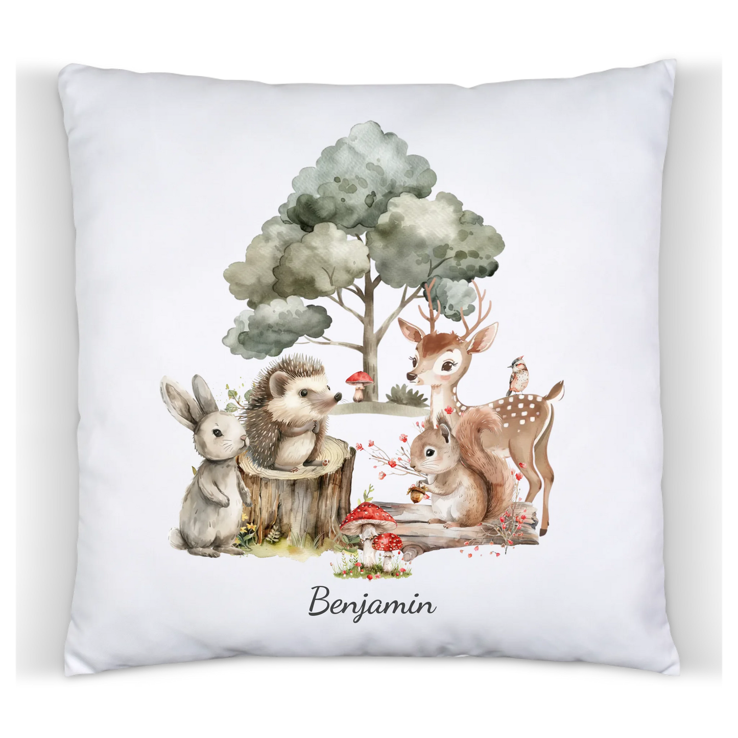 Personalisiertes Kinder Kissen mit Waldtieren- Geschenkidee Geburtstag, Einschulung, Weihnachten 3