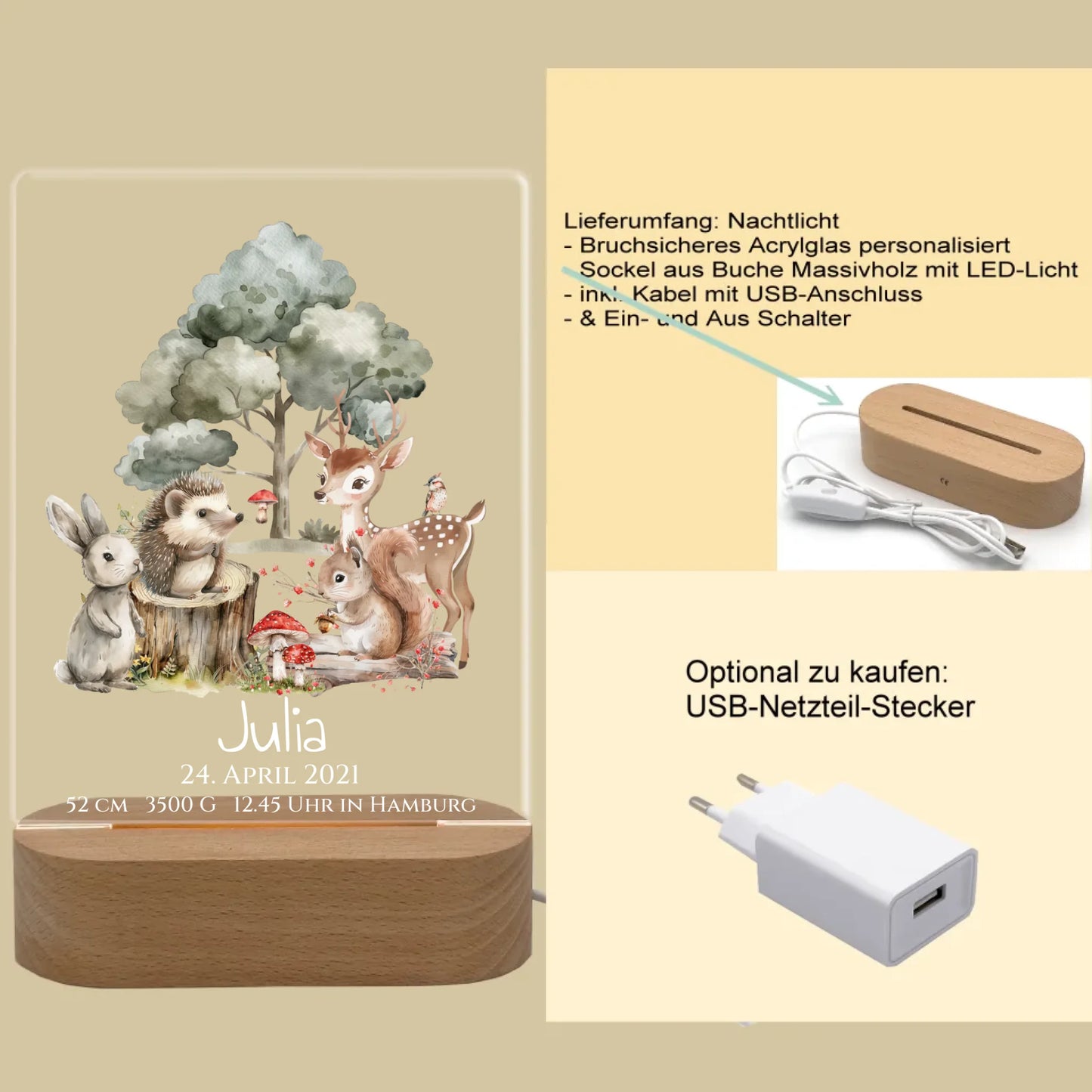 Produktinfo rechteckiges 3