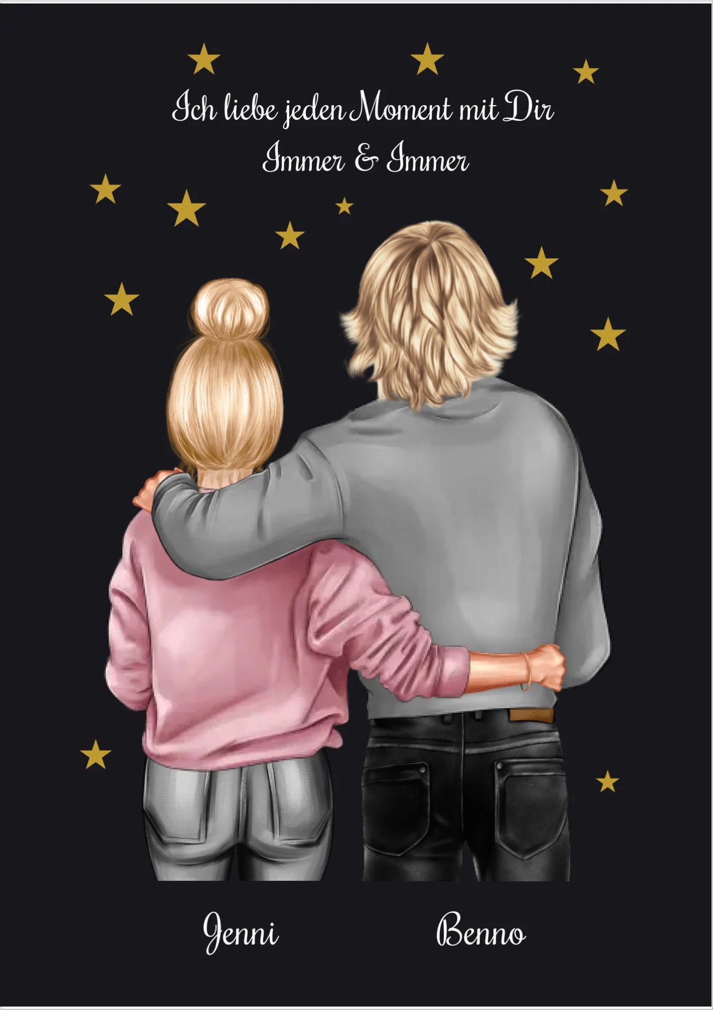 Sternenhimmel Poster - Personalisiertes Poster Geschenk Partner - Partnerschaftsgeschenk Bild - Weihnachtsgeschenk