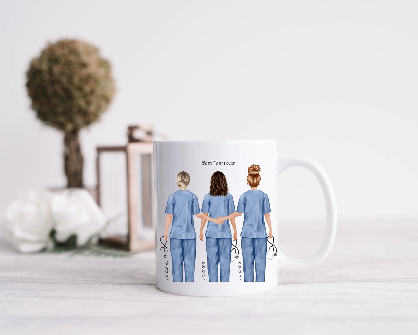 3 Beste Krankenschwester Team Tasse, Personalisierter Kaffeebecher, Geschenkidee Kollegin, Tassendruck, Ostern, Pflegerin, Ärztin