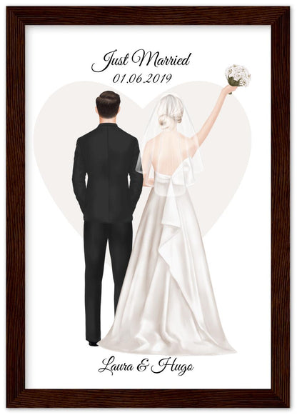 Personalisiertes Hochzeitsgeschenk - Hochzeitsbild mit Namen personalisiert - Geschenk zur Hochzeit - Hochzeitsgeschenkidee