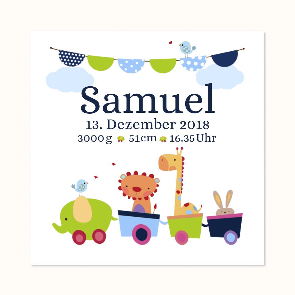 TOYS - Personalisiertes Babyposter - Geburtsanzeige Junge - Geschenk zur Geburt - Geschenk zur Taufe - Taufgeschenk