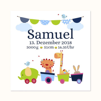 TOYS - Personalisiertes Babyposter - Geburtsanzeige Junge - Geschenk zur Geburt - Geschenk zur Taufe - Taufgeschenk