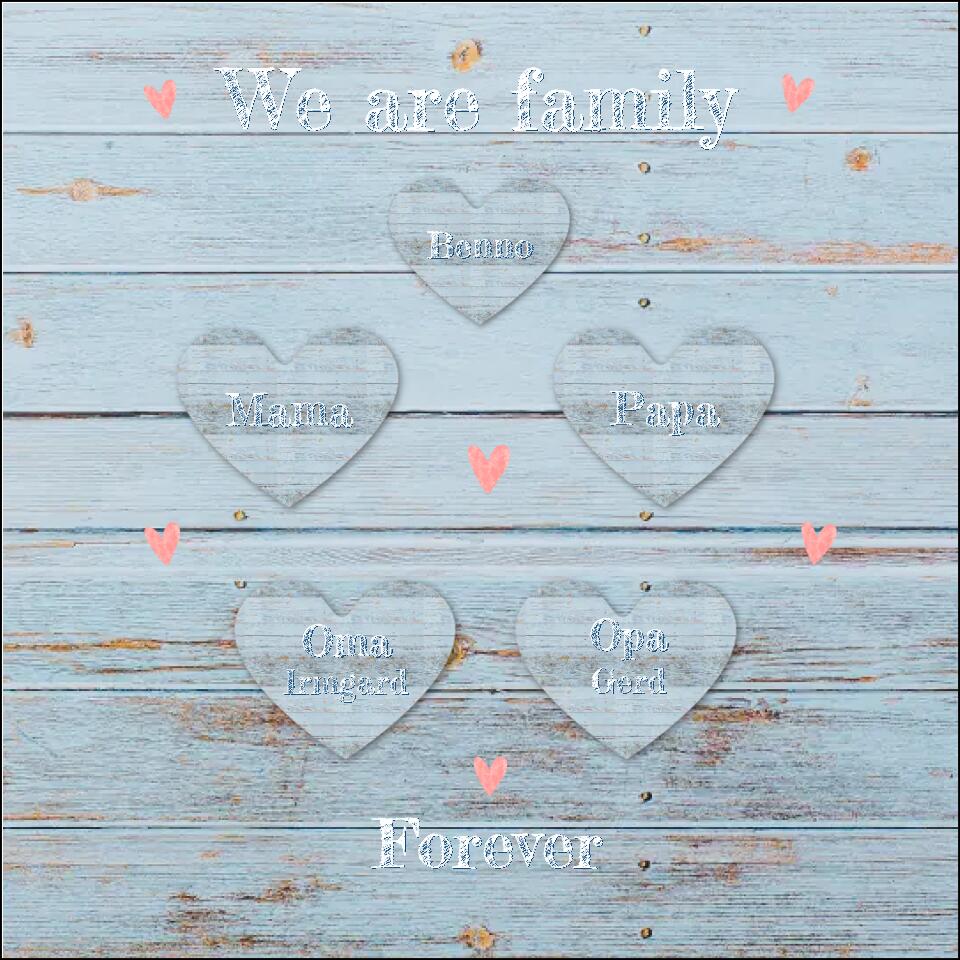 Personalisiertes Geschenk Familienbild Poster mit 1-4 Kindern