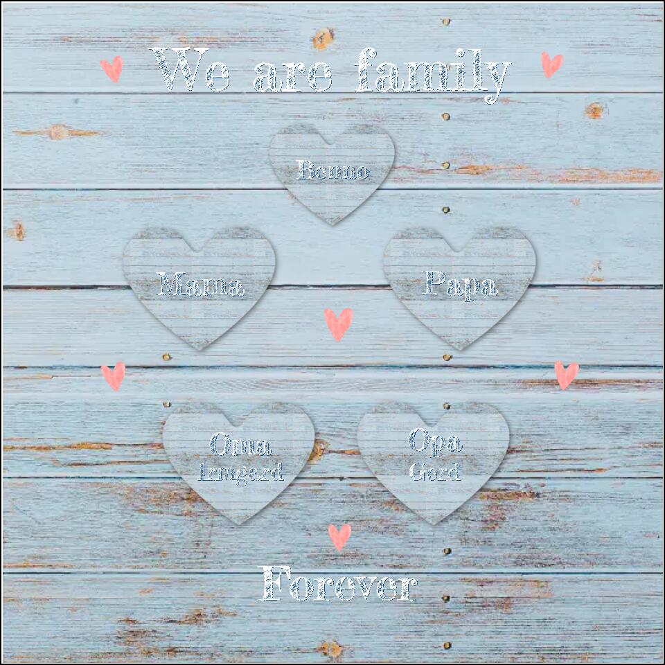 Personalisiertes Geschenk Familienbild Poster mit 1-4 Kindern