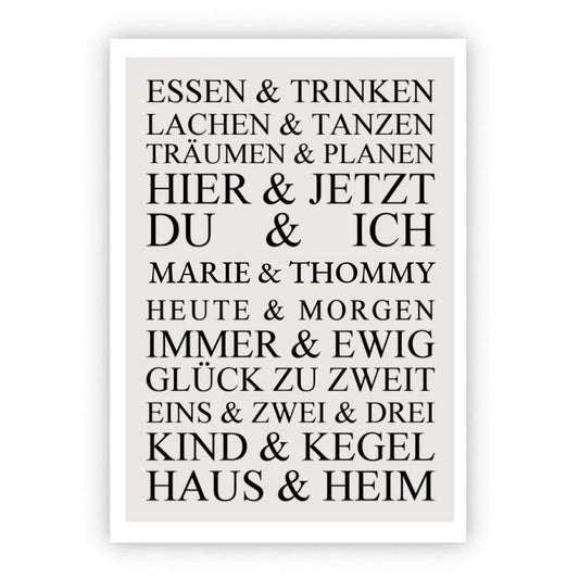 Zeitraum-Kunstdruck -Hochzeitsgeschenk personalisiertes Hochzeitsposter. Geschenk Hochzeit