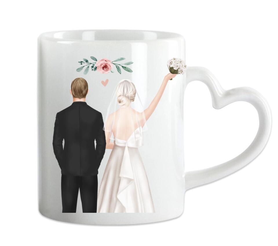 Just Married - Hochzeitsgeschenk - Personalisierte Hochzeitstasse Geschenk - Geschenkidee Brautpaar - Kaffeebecher