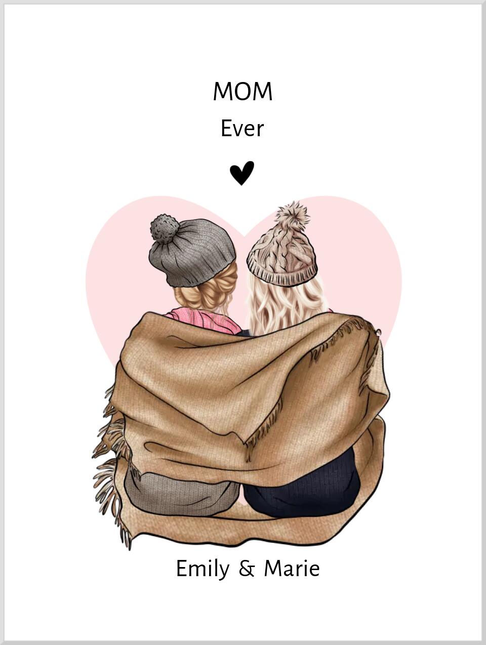 2 Freundinnen Poster personalisiertes Geschenk Geburtstag - Freundinnen Bild personalisiert - Valentinstag Geschenk