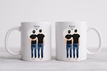 Beste Freunde Partnergeschenk Tasse personalisiert - 2 Männer Geburtstagsgeschenk, Valentinstag Geschenk, Weihnachtsgeschenk