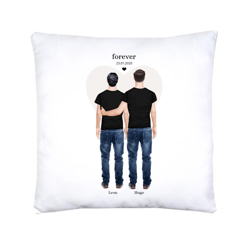 Partnergeschenk beste Freunde Geschenk personalisiert - 2 Männer Bettwäsche Freundschaft & Valentinstag Geschenk, Geburtstagsgeschenk & Weihnachtsgeschenk