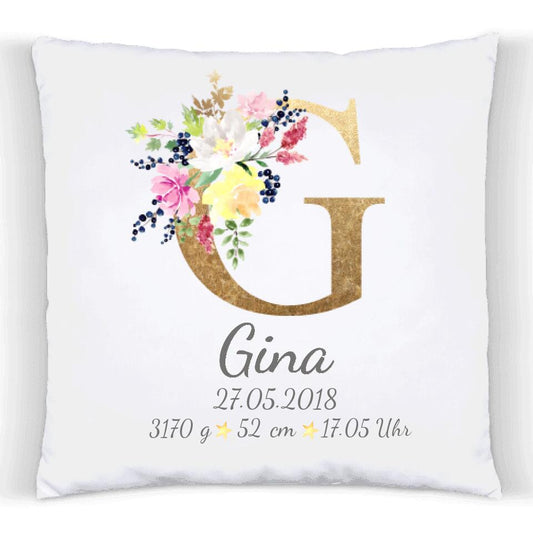 Monogramm Buchstabe Babykissen | Geburtsgeschenk & Taufgeschenk | Geschenk zur Geburt & Taufe