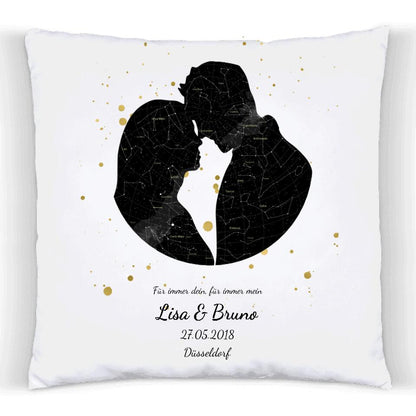 Hochzeitsgeschenk personalisiertes Kissen Liebespaar | Geschenk zur Hochzeit | Valentinstaggeschenk | Geburtstagsgeschenk | Sternkarte Design