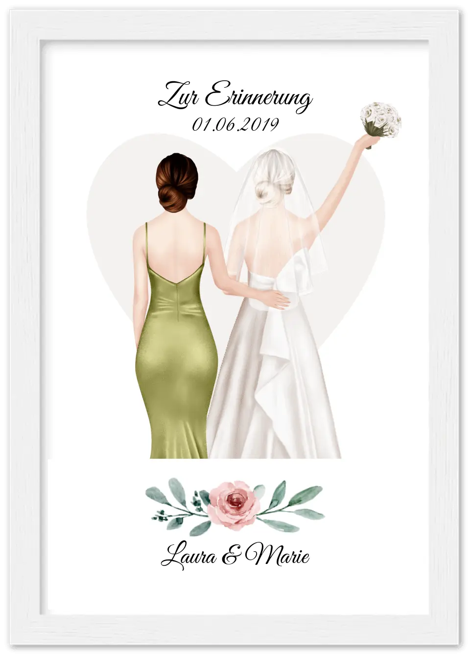 Personalisiertes Hochzeitsgeschenk - Beste Freundin personalisiertes Braut Poster - Hochzeitsgeschenk Braut Freundin
