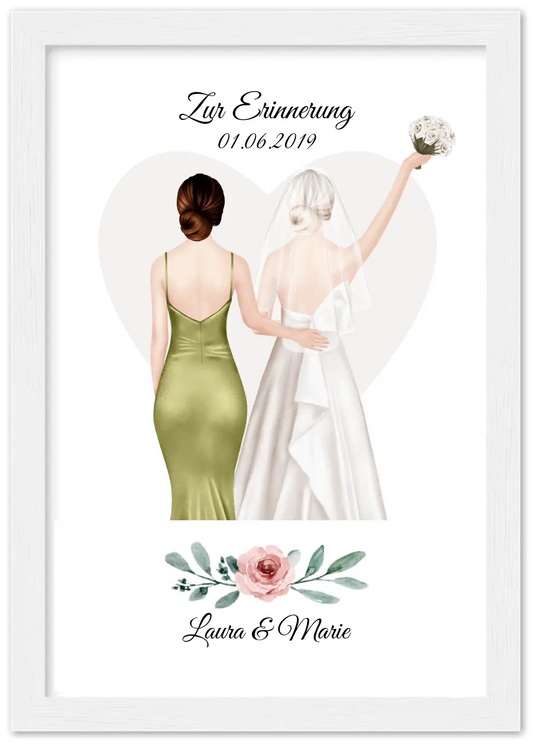 Personalisiertes Hochzeitsgeschenk - Beste Freundin personalisiertes Braut Poster - Hochzeitsgeschenk Braut Freundin