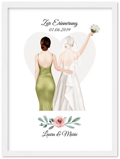 Personalisiertes Hochzeitsgeschenk - Beste Freundin personalisiertes Braut Poster - Hochzeitsgeschenk Braut Freundin