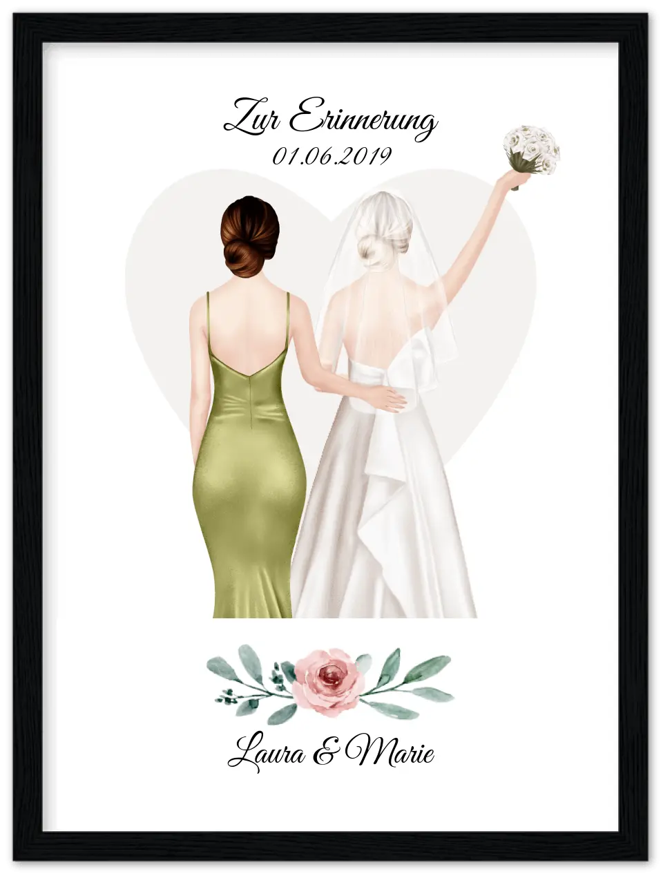 Personalisiertes Hochzeitsgeschenk - Beste Freundin personalisiertes Braut Poster - Hochzeitsgeschenk Braut Freundin