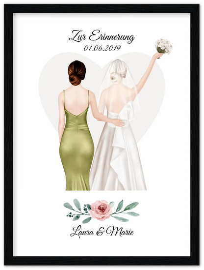 Personalisiertes Hochzeitsgeschenk - Beste Freundin personalisiertes Braut Poster - Hochzeitsgeschenk Braut Freundin