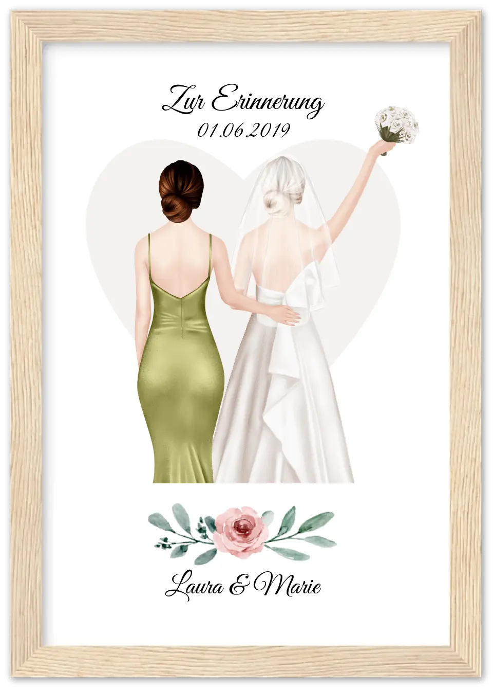 Personalisiertes Hochzeitsgeschenk - Beste Freundin personalisiertes Braut Poster - Hochzeitsgeschenk Braut Freundin
