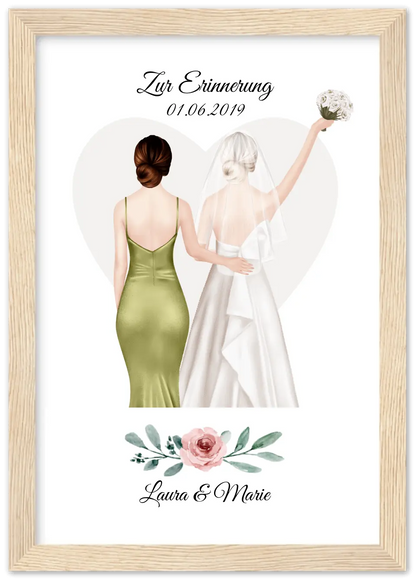Personalisiertes Hochzeitsgeschenk - Beste Freundin personalisiertes Braut Poster - Hochzeitsgeschenk Braut Freundin