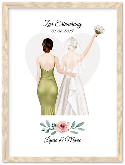 Personalisiertes Hochzeitsgeschenk - Beste Freundin personalisiertes Braut Poster - Hochzeitsgeschenk Braut Freundin