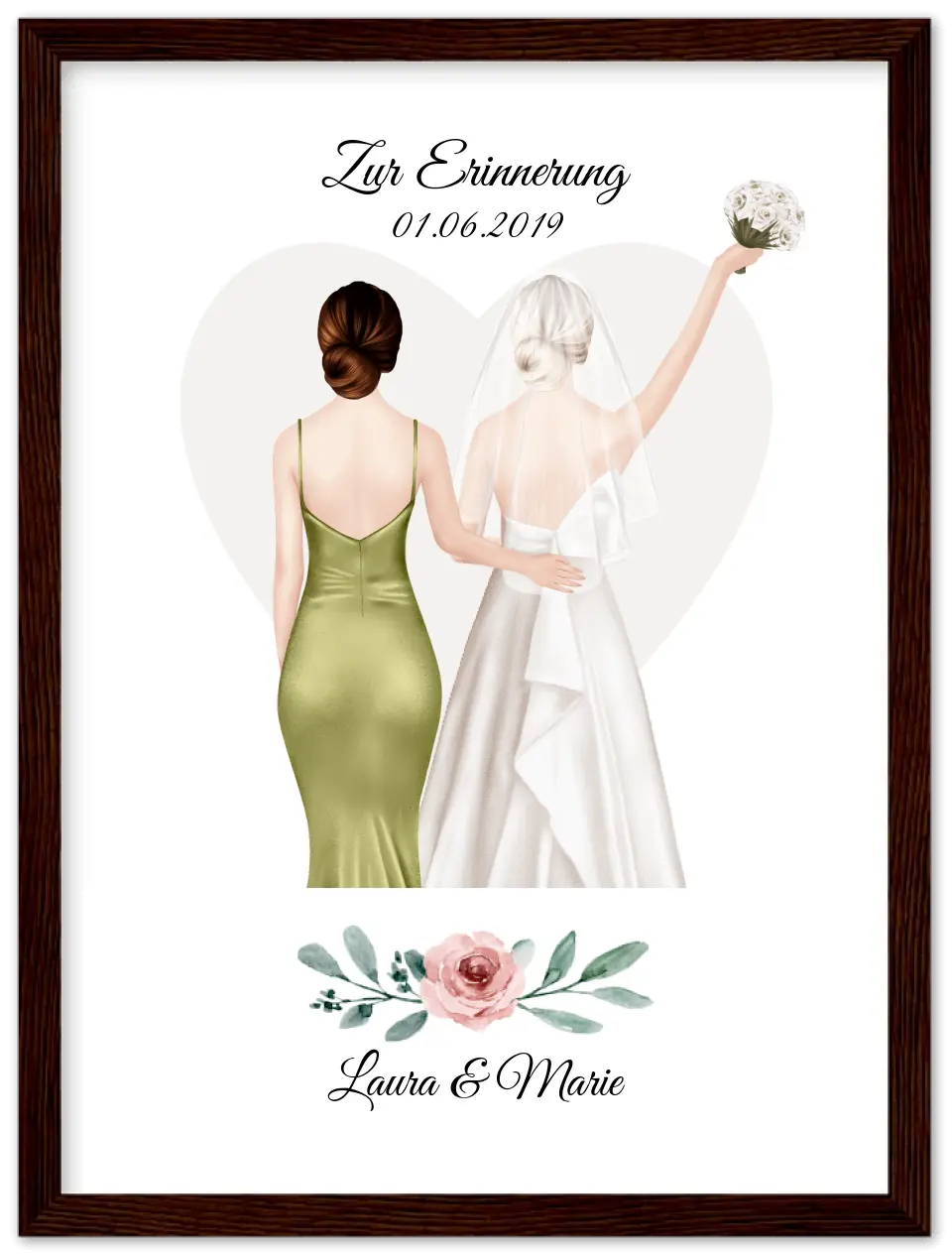 Personalisiertes Hochzeitsgeschenk - Beste Freundin personalisiertes Braut Poster - Hochzeitsgeschenk Braut Freundin