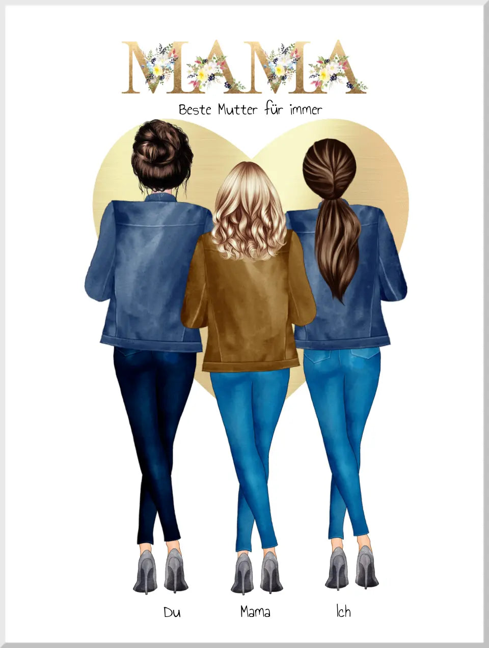 Personalisiertes Geschenk Muttertag Poster Mama - Mutter Tochter Geschenk - Muttertagsgeschenk - Geburtstagsgeschenk