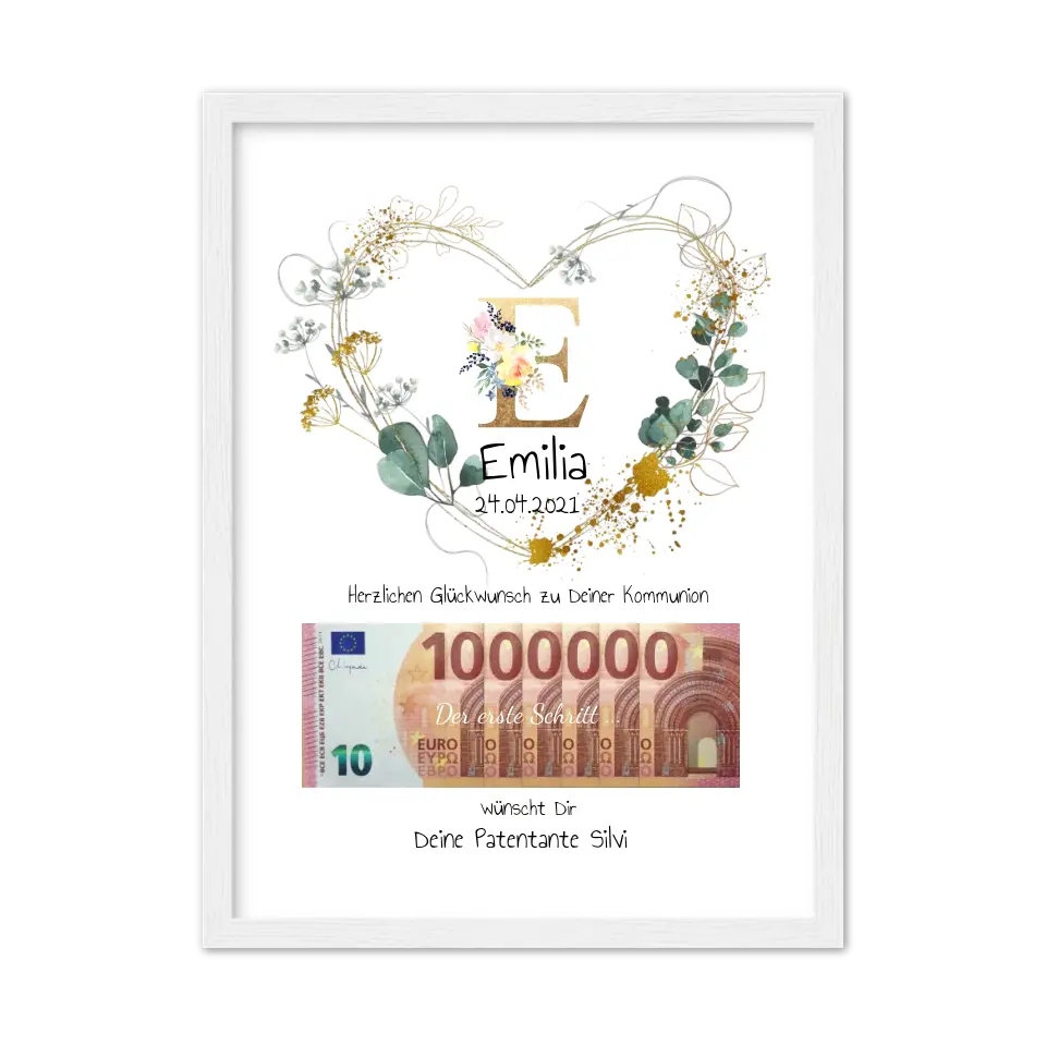 Personalisiertes Geschenk, Geldgeschenk zum Geburtstag, Jugendweihe, Kommunion, Konfirmation, Geburtstagsgeschenk 1. Million