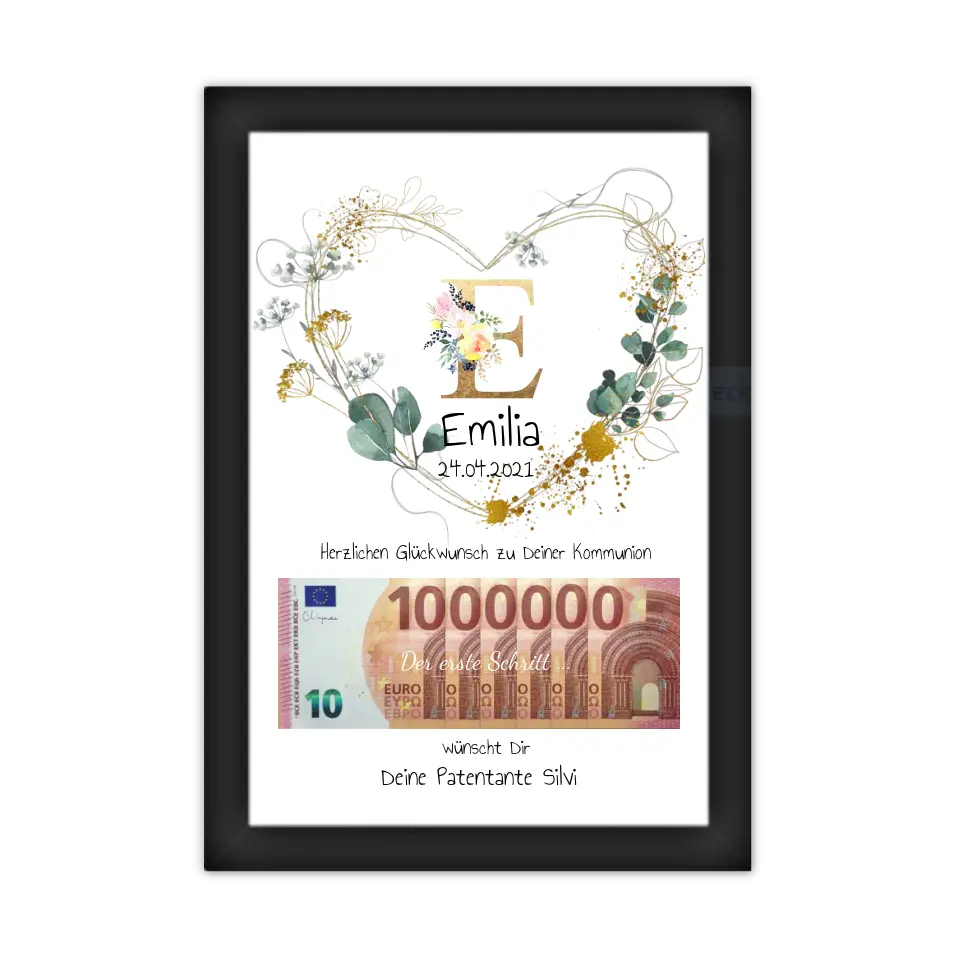 Personalisiertes Geschenk, Geldgeschenk zum Geburtstag, Jugendweihe, Kommunion, Konfirmation, Geburtstagsgeschenk 1. Million