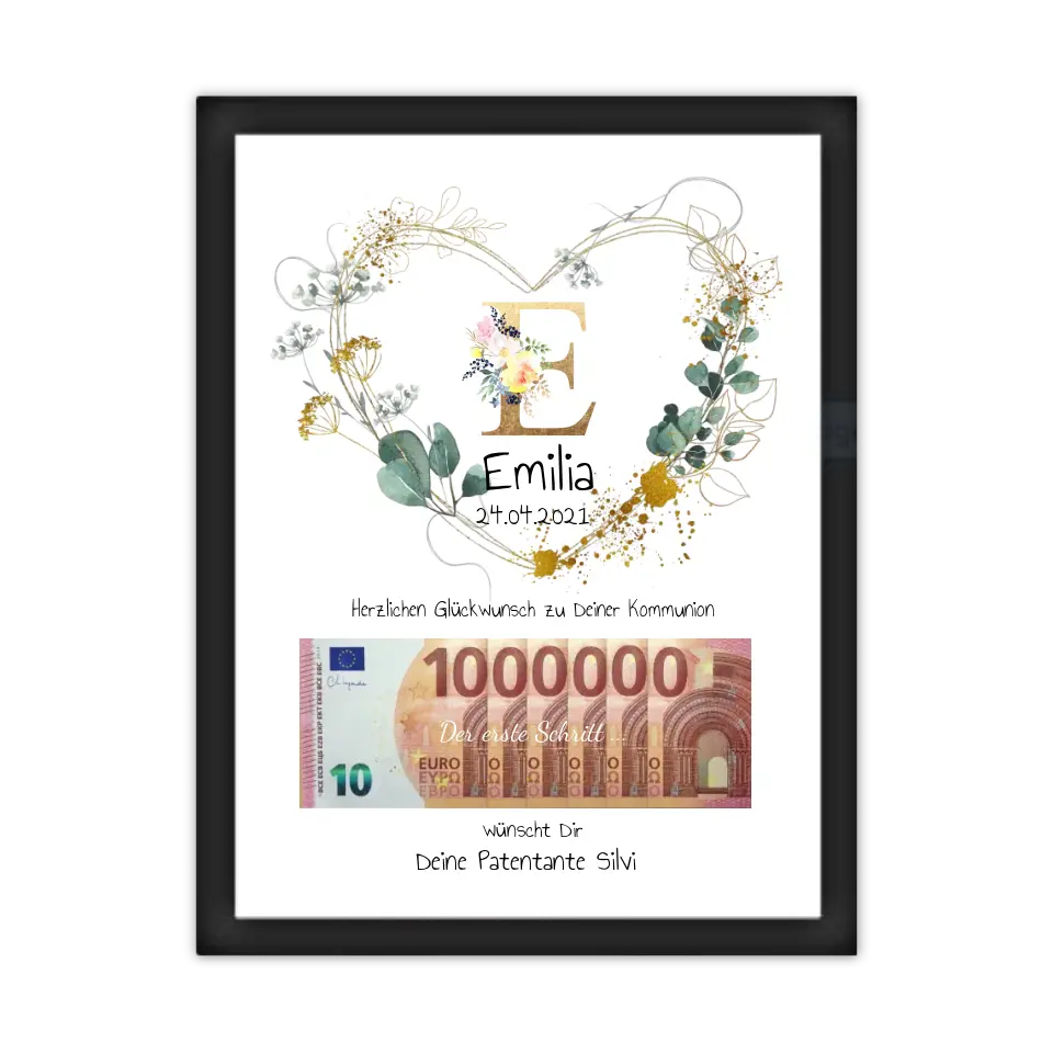 Personalisiertes Geschenk, Geldgeschenk zum Geburtstag, Jugendweihe, Kommunion, Konfirmation, Geburtstagsgeschenk 1. Million