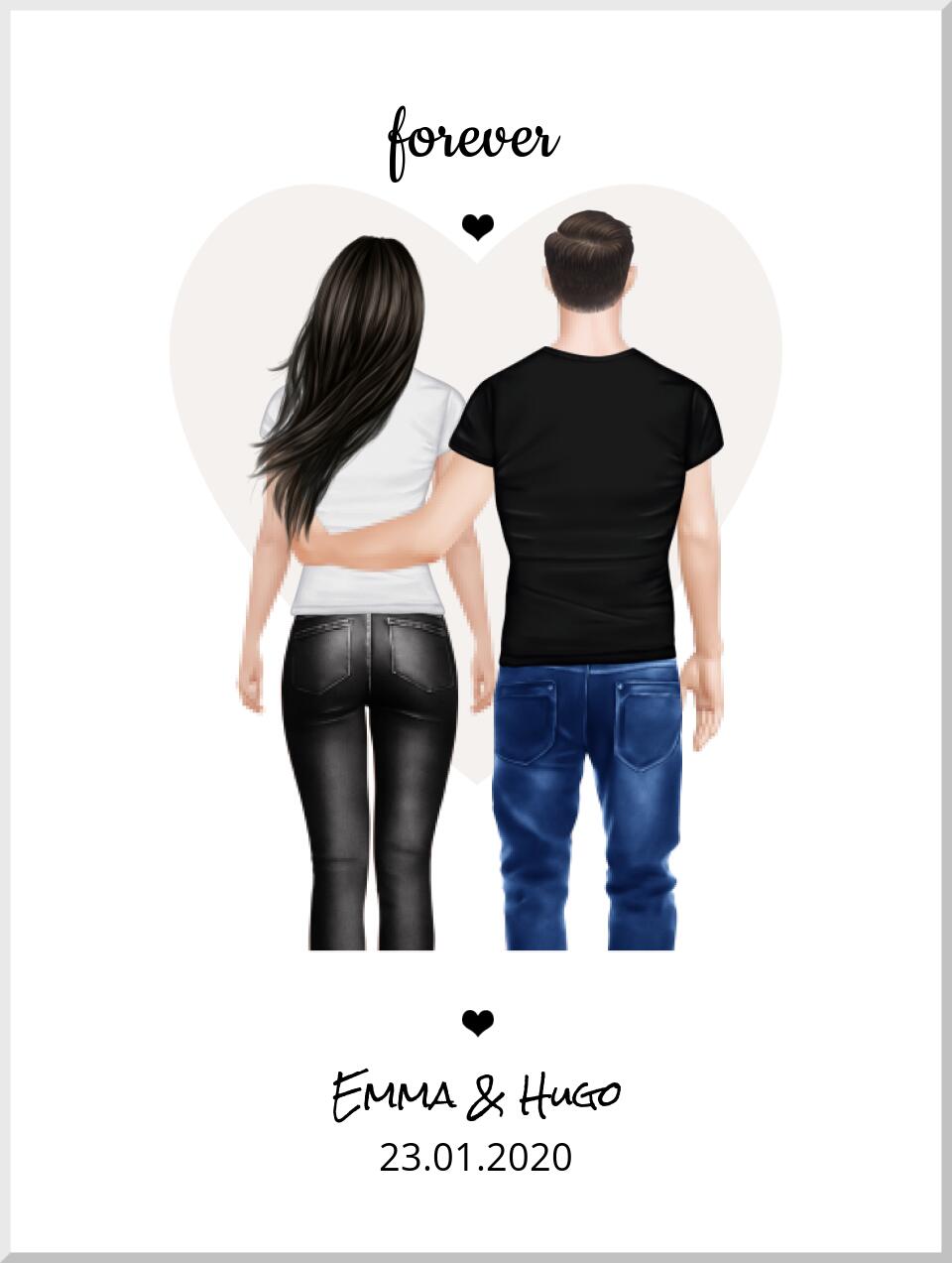 Forever - Partnerbild - Personalisiertes Geschenk für die Partnerin - Partner - Geschenkidee