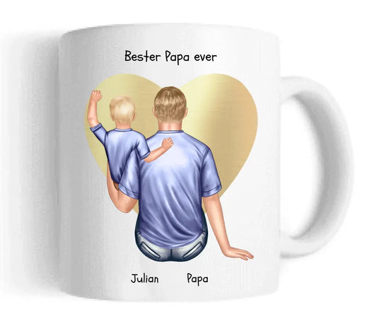 Personalisierte Tasse Geschenk Vatertag - Papa Geburtstagsgeschenk Tasse mit Kind