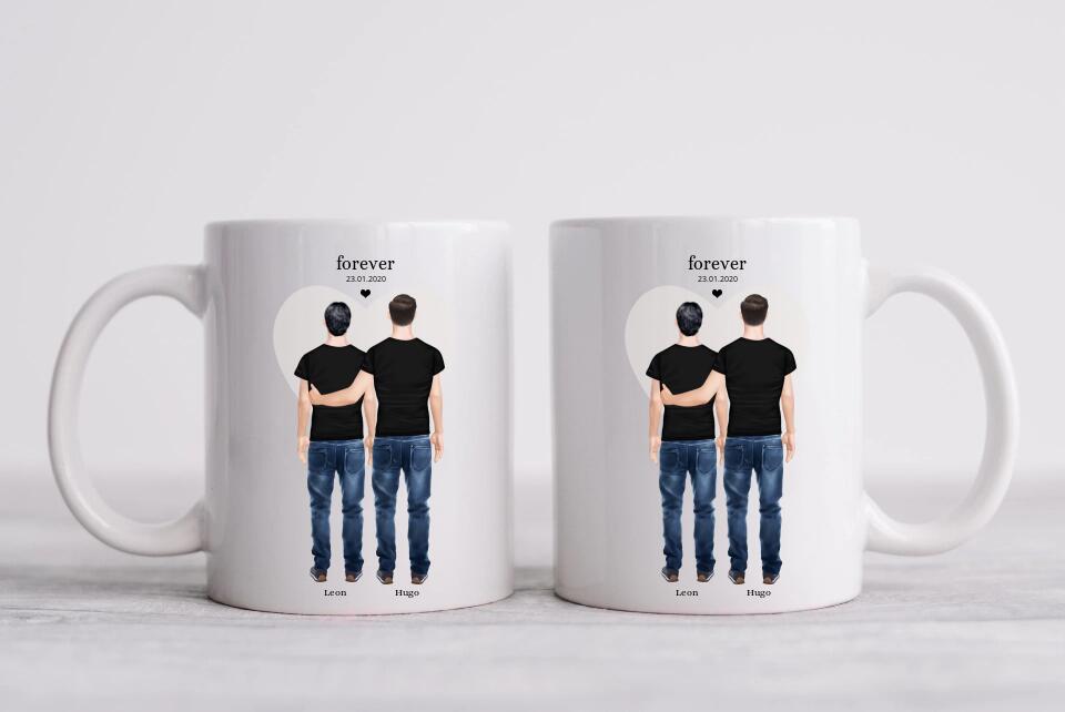 Geschenk bester Freund & Partner, personalisierte beste Freunde Tasse, Geschenk 2 Männer Geburtstagsgeschenk & Weihnachtsgeschenk