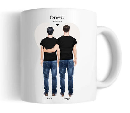 Geschenk bester Freund & Partner, personalisierte beste Freunde Tasse, Geschenk 2 Männer Geburtstagsgeschenk & Weihnachtsgeschenk