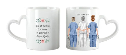 3 Beste Krankenschwester/ Pfleger Team Tasse, Personalisierter Kaffeebecher, Geschenk Kollegin, Tassendruck, Pflegerin, Ärztin, Arzt