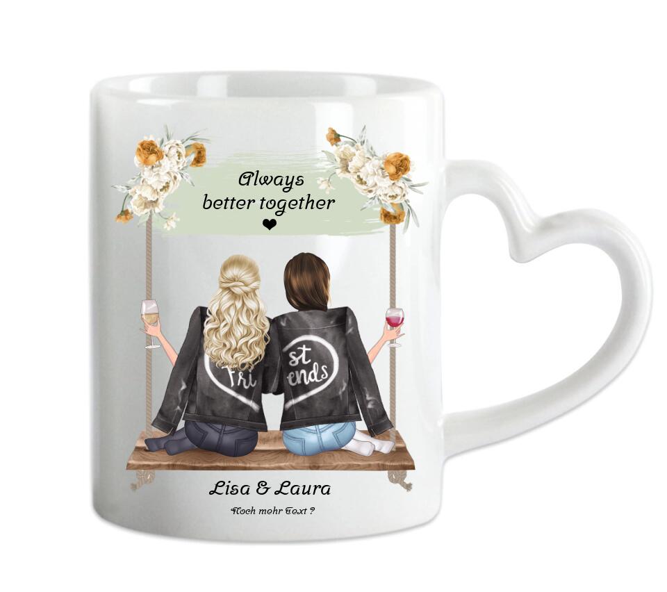 Freundinnen Geschenk Tasse personalisiert, Geburtstagsgeschenk Kaffeebecher