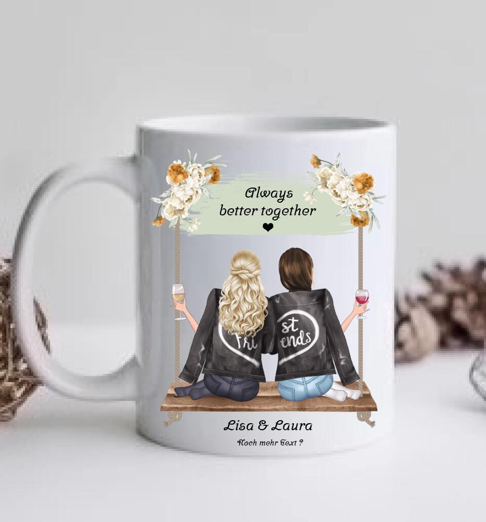 Freundinnen Geschenk Tasse personalisiert, Geburtstagsgeschenk Kaffeebecher