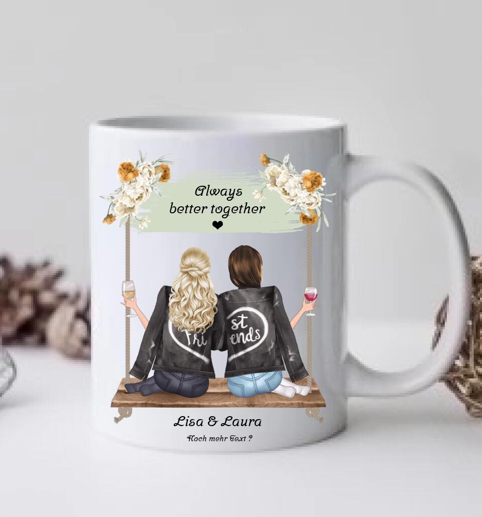 Freundinnen Geschenk Tasse personalisiert, Geburtstagsgeschenk Kaffeebecher