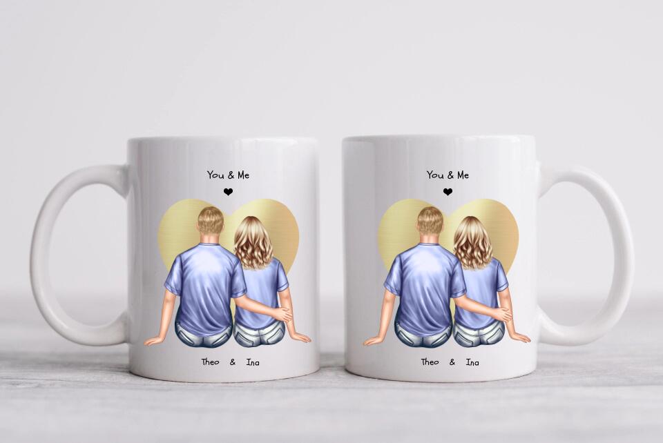 Valentinstag-Geschenk | Personalisierte Tasse Partner | Partnerschaftsgeschenk | Lebenspartner - Freundin - Valentin - Hochzeitstag