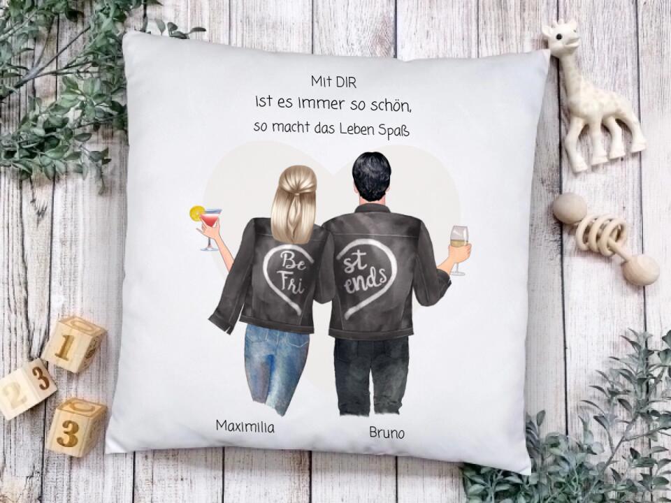 Personalisiertes Geschenk Geburtstag Freundin / Freund, Kissen Paar Motiv Partnergeschenk, Geburtstagsgeschenk, Weihnachtsgeschenk