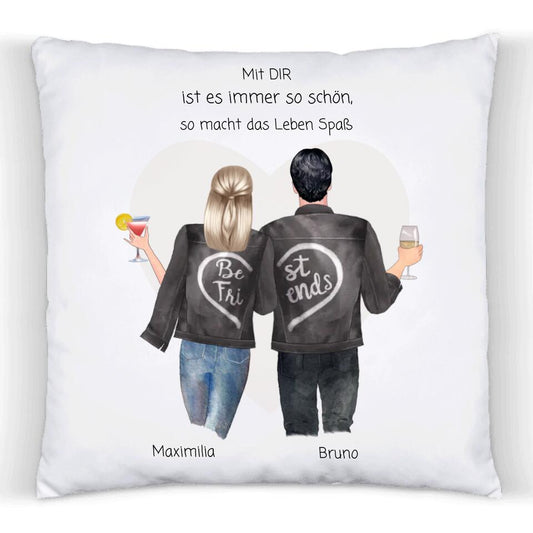 Personalisiertes Geschenk Geburtstag Freundin / Freund, Kissen Paar Motiv Partnergeschenk, Geburtstagsgeschenk, Weihnachtsgeschenk