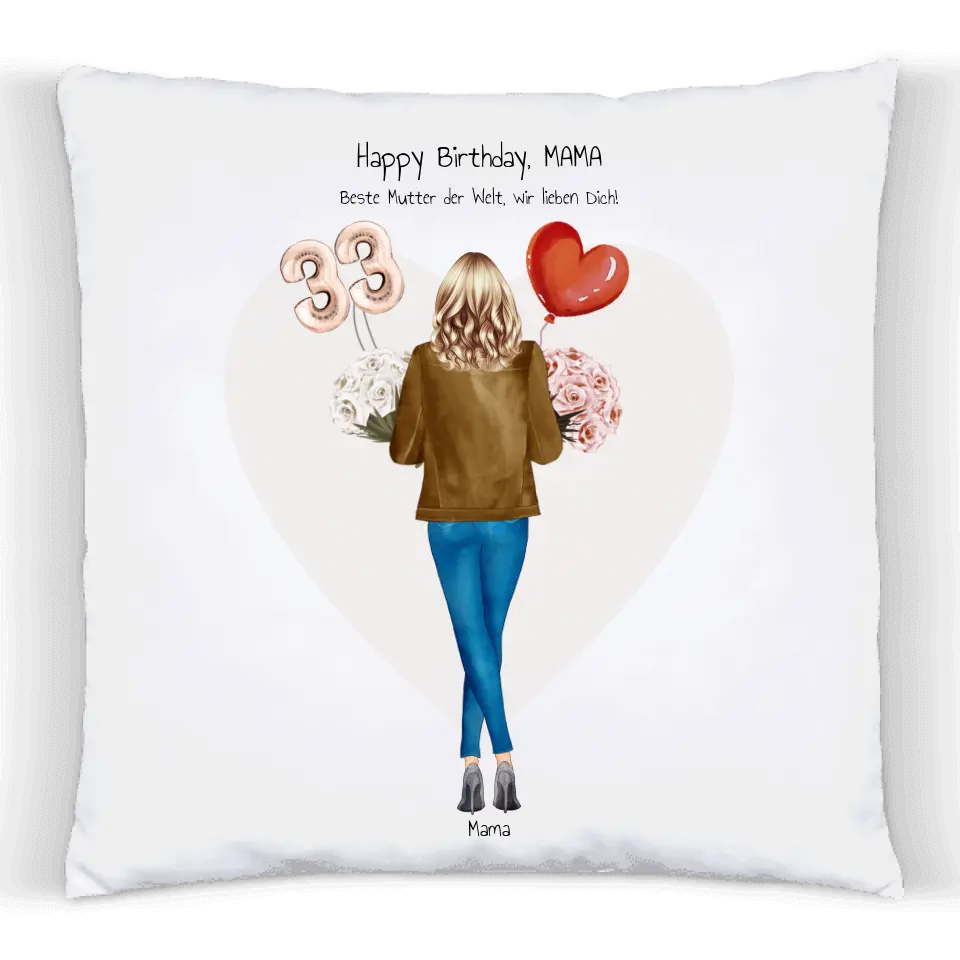 33 Geburtstag Geschenk personalisiert für Mama, Freundin, Schwester, Kissen Geburtstagsgeschenk mit Spruch