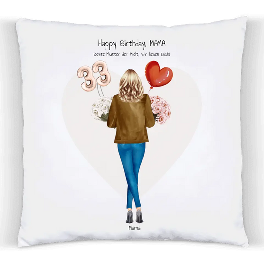 33 Geburtstag Geschenk personalisiert für Mama, Freundin, Schwester, Kissen Geburtstagsgeschenk mit Spruch