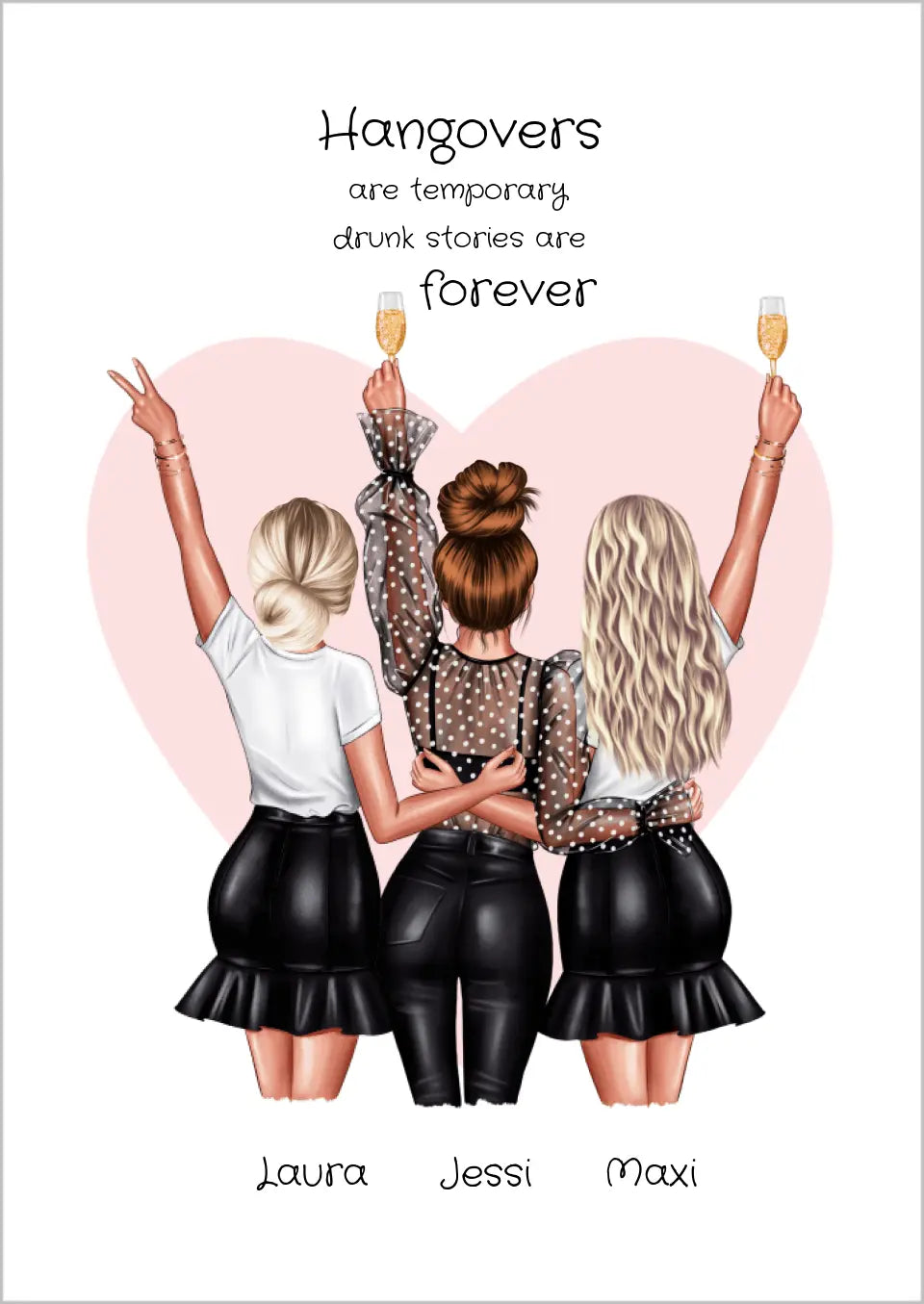 Geburtstagsgeschenk 3 Beste Freundin forever Poster Geschenk personalisiertes Bild Weihnachtsgeschenk