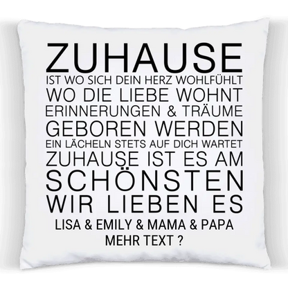 ZUHAUSE - Personalisiertes Geschenk Sprüche Kissen Geschenk mit Namen - Geburtstagsgeschenk, Weihnachtsgeschenk - Zeitraum-Kunstdrucke